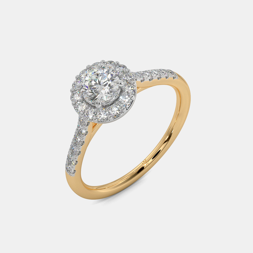 The Adriane Halo Solitaire Ring