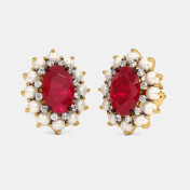 The Crimson Pearl Stud Earrings - thumb 1