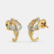 The Orane Leaf J Hoop Earrings - thumb 1