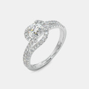 The Illusia Twisted Halo Solitiare Ring - thumb 1