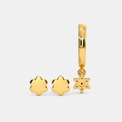The Tamsin Multi Pierced Huggie Earrings - thumb 7