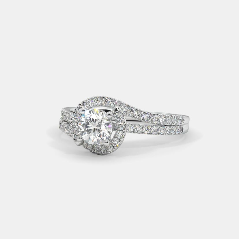 The Illusia Twisted Halo Solitiare Ring - image 5