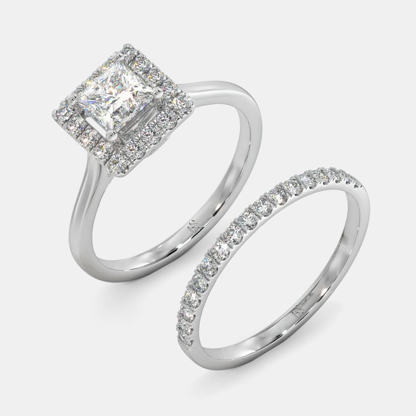 The Senna Halo Bridal Ring Set - image 3