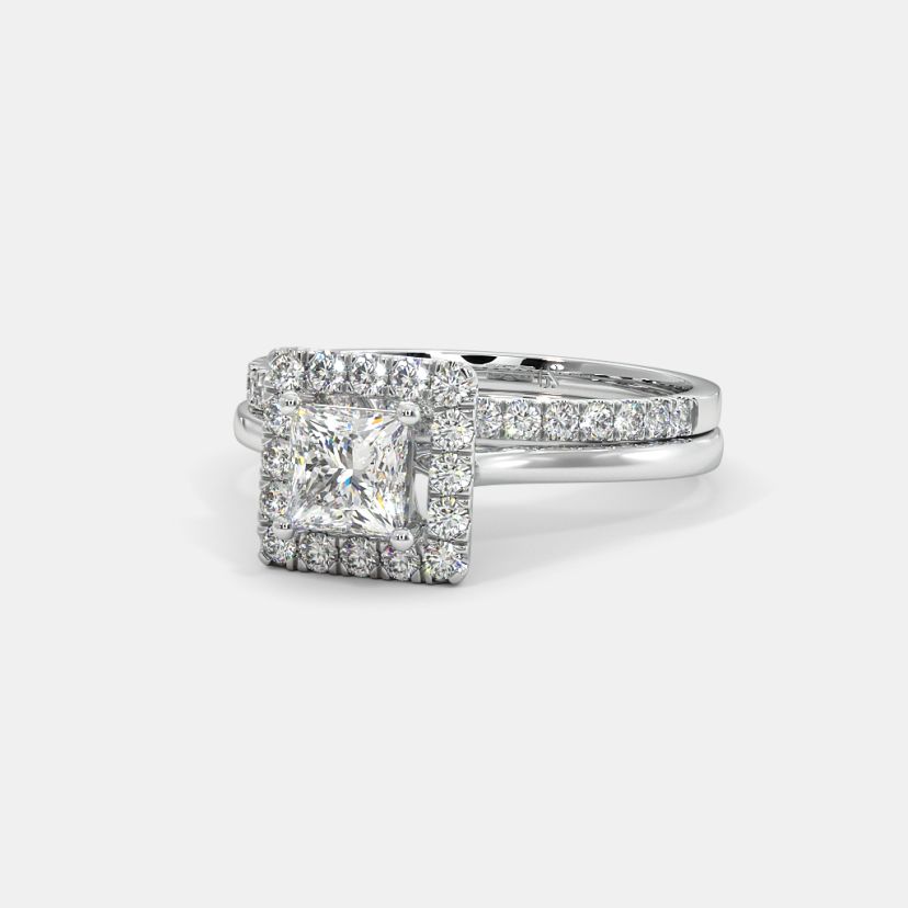 The Senna Halo Bridal Ring Set - image 4