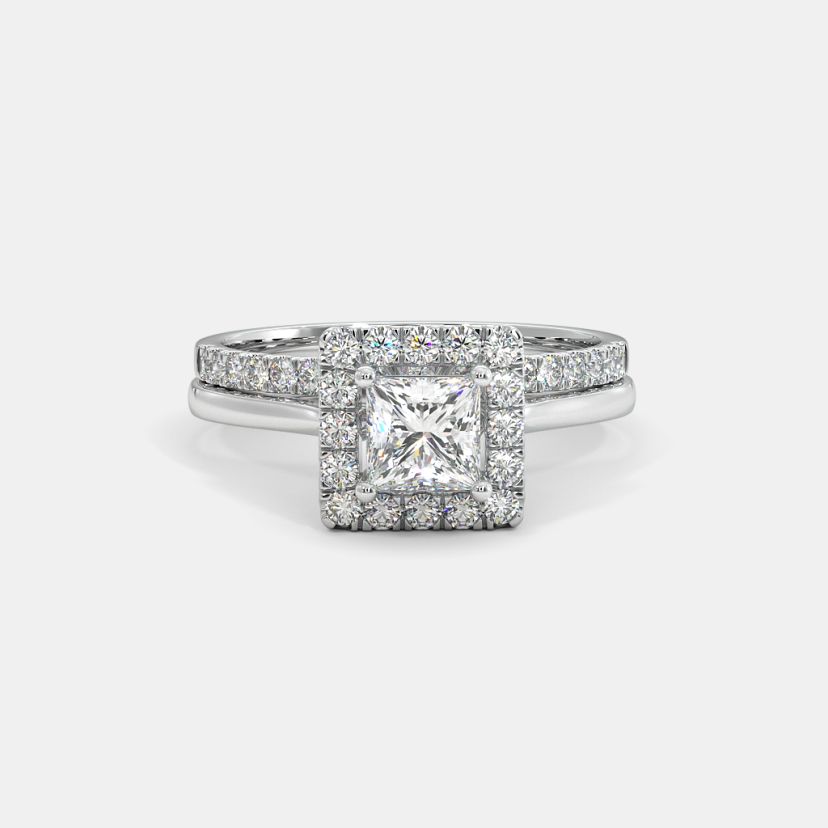 The Senna Halo Bridal Ring Set - image 8