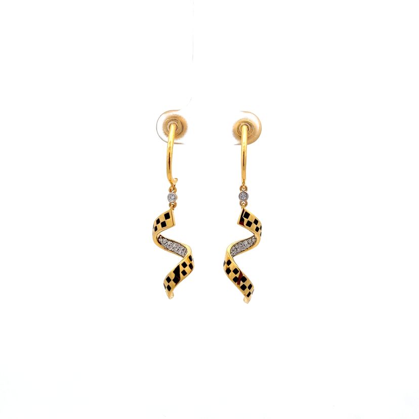 The Chessboard Dangle Hoop Earrings - image 3